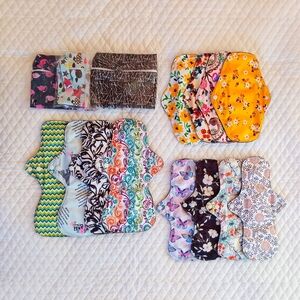 12 Pack - Reusable Menstrual Pads - Absorbent Bamboo Charcoal